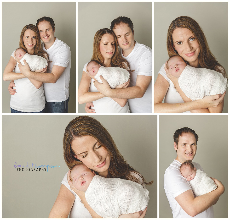 newborn family images with baby girl in plano studio